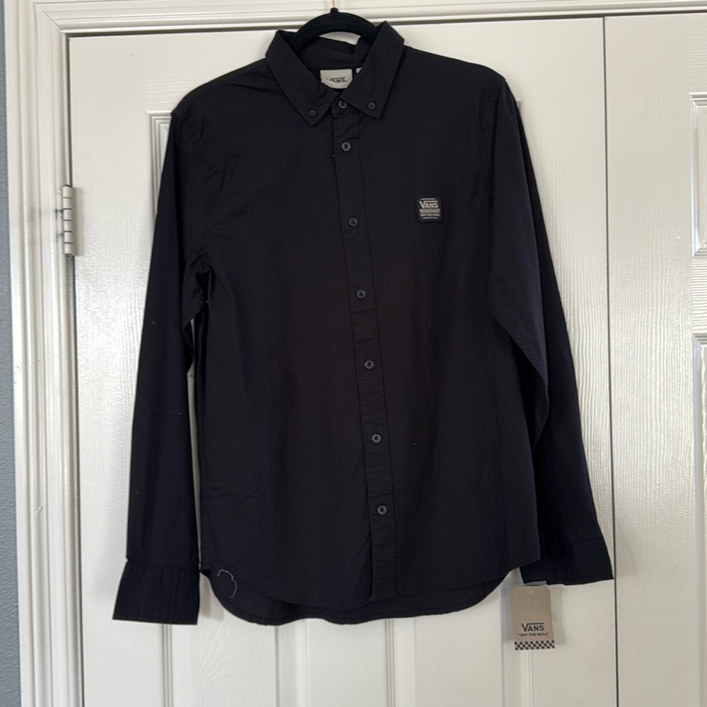 New Men’s Vans Black Button Down Shirt